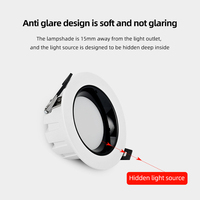 Prix d'usine, downlight en aluminium SMD moderne, IP44, CRI90, 5W-18W, encastré, anti-éblouissement, écologique, 3500K-6000K, downlight LED