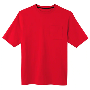 T-shirts pour hommes en tissu corduroy uni en spandex/polyester, col rond, coupe régulière, manches courtes, qualité supérieure, anti-rétrécissement, séchage rapide - Product Image 4