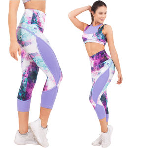 2025 logotipo personalizado de alta calidad pantalones de Yoga impresos sublimados mallas de mujer transpirables de cintura elástica de longitud completa - Product Image 5