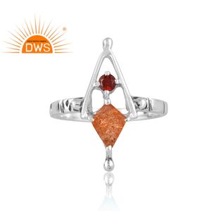 แหวนพลอยโกเมน925สเตอร์ลิงและพลอยโกเมนดีไซน์ที่ดีที่สุดของขวัญสำหรับผู้หญิงสำหรับผู้หญิง - Product Image 3