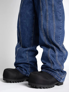 Pantalones vaqueros de pierna recta de talla grande para hombre, duraderos y transpirables, diseño personalizado, Vaqueros holgados de gran tamaño, estilo de calle - Product Image 4