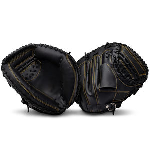 Black Golden Contrast Color Good Seller With Own Logo Highest Quality PU Leather Newest Catcher Right Handed <b>Baseball</b> <b>Gloves</b> - Product Image 1