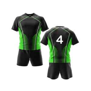 Ensemble d'uniformes de rugby de taille adulte en polyester respirant de haute qualité Maillots d'équipe cousus durables - Product Image 1