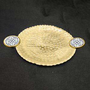 Plateau de service design en aluminium avec poignée Plateau de mariage moderne Plateau de service de table fait main d'excellente qualité - Product Image 6