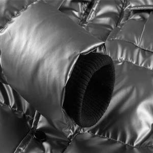 Chaqueta de Invierno para Hombre, Plateada Brillante con Cierre, Chaqueta Acolchada Personalizable con Logotipo, Impermeable, Estilo Urbano, Informal - Product Image 6