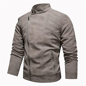 Veste en cuir molletonné pour homme, veste en similicuir PU - Product Image 4
