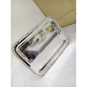 Plateau de serveur de nourriture de table de qualité supérieure pour la maison plateau de forme rectangulaire classique pour la vente chaude plateau en argent à bas prix - Product Image 2