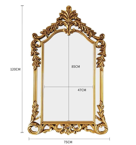 Miroir mural en métal gris et or au design moderne avec des cercles superposés - Product Image 4