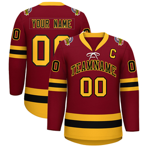 Ventes en gros de maillots de hockey sur glace personnalisés OEM, logo personnalisé, maille respirante, uniformes de hockey sur glace vierges pour équipe - Product Image 1