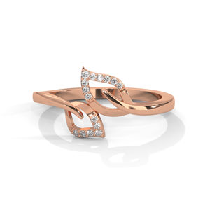 Luxueuse bague en or rose 18 carats 14 carats cultivée en laboratoire avec diamants étincelants créés en laboratoire bijoux durables - Product Image 1