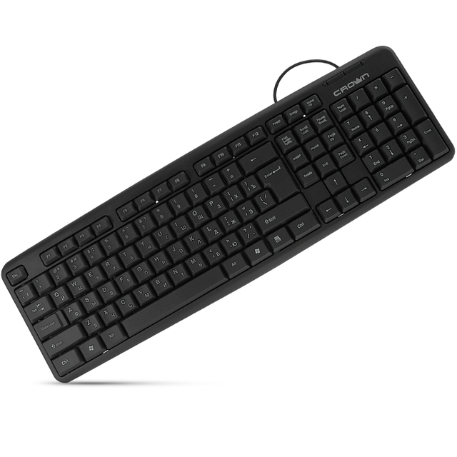 Crown Micro Office Ergonomic Keyboard Customizable Logo Plastic Material Spanish Layout (CMK-02)