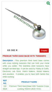 ฐานเหล็ก GS 382K ของพรีเมี่ยมพร้อมแหนบเครื่องมือและอุปกรณ์สำหรับเครื่องประดับ - Product Image 2