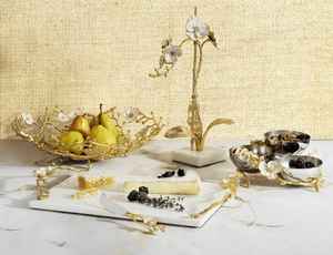 Plateau en marbre blanc moderne personnalisé, or, argent, grand plateau à fromage en bois, couteau pour Noël, Eid ou Ramadan, décoratif - Product Image 5