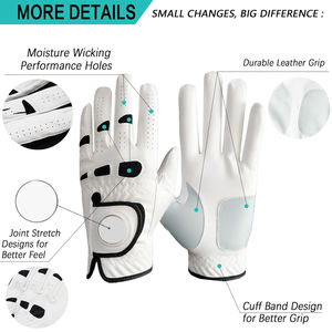 Guantes de Golf de piel de oveja para mujer de primera calidad 2024, cuero Cabretta con logotipo personalizado, equipo deportivo al por mayor para uso manual - Product Image 2
