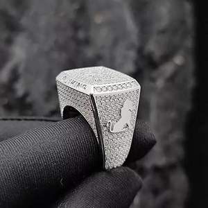 แหวนเพชรทำจากทองคำขาว14kt ทำจากทองคำขาวที่มีคุณภาพสูงเครื่องประดับที่กำลังมาแรง - Product Image 2