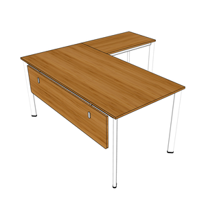 BFOB010-Simple Design <b>Bamboo</b> L-Shaped Computer <b>Table</b> 160x160cm with Adjustable and Extendable Iron Legs and Drawer - Product Image 5