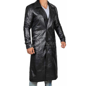 Manteau en cuir chaud d'hiver décontracté pour hommes, couleur unie, nouveauté, manteau en cuir tendance à bas prix pour hommes - Product Image 3