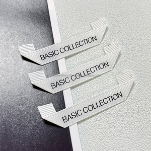 Etiquetas de etiqueta de tela con logotipo personalizado OEM para ropa etiqueta tejida de cuello trasero de camiseta ecológica para ropa - Product Image 3