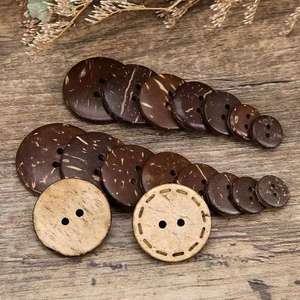 Botones de cáscara de coco de estilo Vintage para ropa, botones de tamaños personalizados hechos a mano con logotipo privado de marca al por mayor - Product Image 6