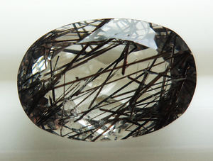 Cuarzo Rutilado Negro Natural, Piedras Preciosas Semipreciosas Sueltas, Piedras Preciosas Sueltas de Alta Calidad con Corte Oval Facetado para Joyería - Product Image 3