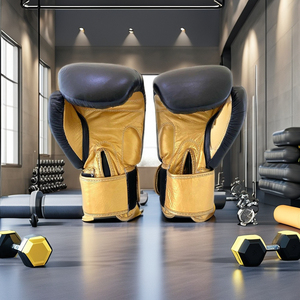 Guantes de Boxeo Negros y Dorados de Alta Calidad, Diseño Personalizado, Guantes de Sparring, Modelo RL-BG-41, Superventas - Product Image 1