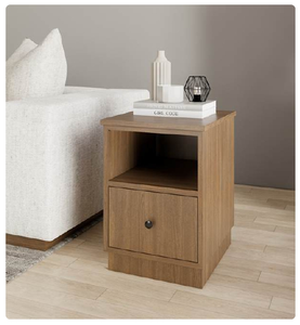 Modern Wooden Nightstand With 1 Drawer And Open Shelf For Bedroom Storage - Product Image 2