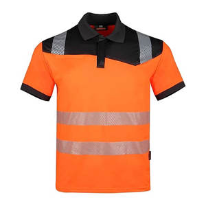 Polo de seguridad de construcción de alta visibilidad Camisa de trabajo protectora de poliéster industrial para constructores Característica fluorescente - Product Image 4