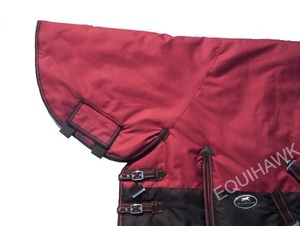 Mantas de Invierno para <span class=keywords><strong>Caballos</strong></span> de Ripstop Borgoña, Transpirables e Impermeables, Equipo Ecuestre, Productos Equinos - Product Image 5
