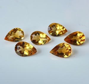 Corte de pera citrino natural 7x10mm facetado-Piedra preciosa suelta de corte de pera citrino de calidad superior - Product Image 1