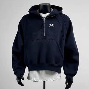 Athletic Basics Sudadera con capucha de media cremallera con ajuste flexible y costuras duraderas para uso activo Street Style Sudadera con capucha de media cremallera - Product Image 1