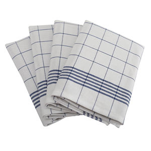 Chiffons de nettoyage de cuisine en coton recyclé avec motif à carreaux carrés tissés pour les serviettes de cuisine à usage domestique - Product Image 1