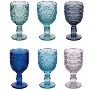 Set di 6 Bicchieri in Vetro da 280ml con Geometrie Oceaniche, Eleganti e Raffinati - Product Image 1