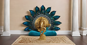 Handmade Modern Design Brass Ganesha Statue Hindu God of Success Evil Destroyer for Pooja <b>Mandir</b> for Weddings Birthdays Diwali - Product Image 3