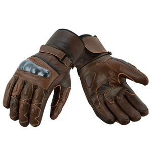 Gants en cuir véritable pour hommes pour l'hiver Gants en cuir de Thinsulate blindés noirs pour motos Vêtements de course automobile personnalisés - Product Image 4