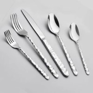 Mirror Silver Finished Cutlery Set With Curved Handles Premium Stainless Steel <b>Flatware</b> For Home Restaurant Events Use Set of 4 - Product Image 6