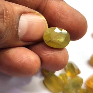 15 pièces de saphir jaune naturel 10mm à 14mm ovale facette 100 Cts Iroc ventes pierres précieuses en vrac de haute qualité coupées US $120 pour tous - Product Image 3