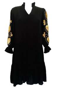 Nouveautés Robes courtes bohème d'été à volants pour femmes, lavables, tissées, brodées et écologiques. - Product Image 2