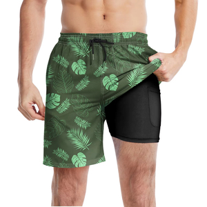 Haute qualité personnalisé hommes été entraînement plage conseil Shorts décontracté taille moyenne tissé troncs cordon fermeture impression motif - Product Image 6
