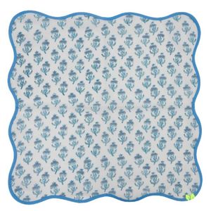 ผ้าเช็ดหน้าผ้าฝ้ายขอบหยักลายดอกไม้อินเดียสำหรับงานแต่งงานและตกแต่งบ้าน - Product Image 1