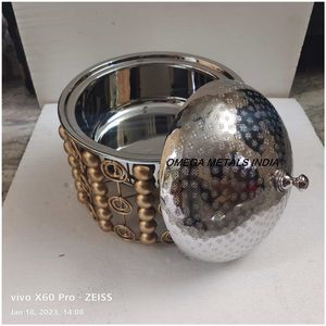 Casserole en métal de conception de perles dorées de haute qualité pour plus chaud plat de service marmite dans la cuisine à la maison ou les restaurants - Product Image 6