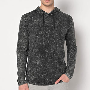 Sweat à capuche délavé à l'acide de taille personnalisée du fabricant Logo de qualité avec écusson Sweats à capuche surdimensionnés pour hommes d'hiver Service OEM - Product Image 1