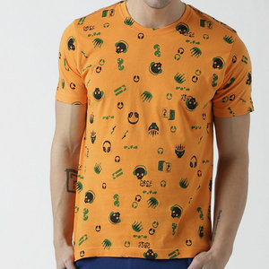 Camiseta Personalizada para Hombre |   Camiseta deportiva con gráfico musical de DJ naranja |   Impresión Digital Frontal Ecológica |   Ropa Deportiva al por Mayor - Product Image 1