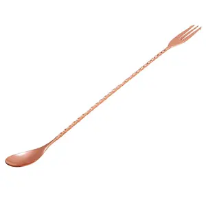 Twisted Design Rose Gold Stainless Steel Stirrer For Cocktail Mixing, At Wholesale Rate Elegant Cocktail Stirrer For Wedding - Product Image 1