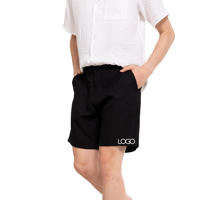 Shorts Bermuda en Coton Oxford pour Homme, Taille Mi-Haute, Fermeture Boutonnée, Couleur Unie, Décontracté avec Poches, Respirant, Style Tissé