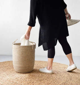 New Hot Sell Design Straw Nylon Laundry Straw <b>Basket</b> <b>with</b> <b>Lids</b> Cheap Price Low Storage Household <b>Basket</b> River-grass Rd <b>Baskets</b> - Product Image 1