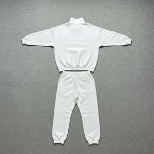 ชุดวอร์มลำลองผู้ชายแบบ 2 ชิ้น ลายพิมพ์เรียบ ซิป ¼ ดีไซน์สปอร์ตสำหรับวิ่งออกกำลังกาย ผ้าฝ้าย 100% - Product Image 3