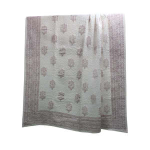 Premium Quality Traditional Style Handblock Print Cotton <b>Quilt</b> Summer Queen Double Bed Size <b>Handmade</b> Kantha Pattern for Home Use - Product Image 3