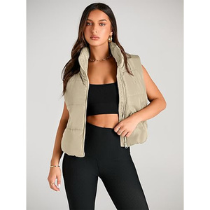 Wholesale <b>Woman</b> Quilted <b>Vest</b> Lady Sleeveless Jacket Puffer <b>Vest</b> - Product Image 6