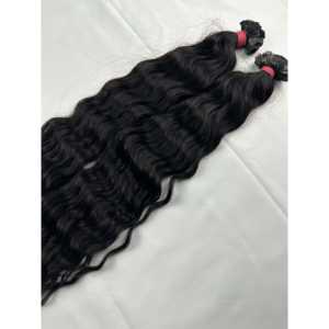 Extensions de cheveux indiennes vierges Nano Ring, boucles lâches, pointes plates, style birman - Product Image 3