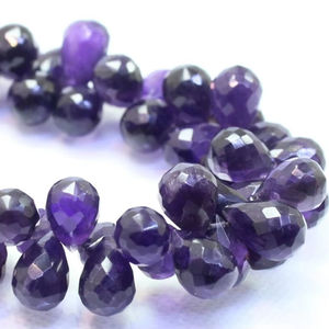 Perles à facettes en améthyste naturelle 11X8MM à 13X8MM env. 7 pouces pour collier et fabrication de bijoux - Product Image 1